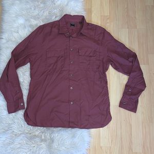 Todd Snyder Cotton Mauve Dusty Rose Button Military Minimalist Shirt large